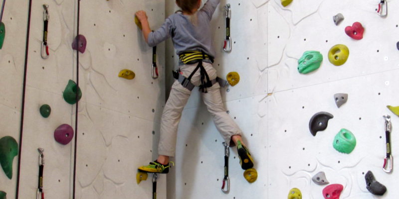 Bianca rock climbing